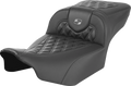 SADDLEMEN Roadsofa™ Extended Reach Seat - without Backrest - Lattice Stitch - Dark Gray Stitch - FL/FX '23-'24