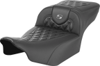 SADDLEMEN Roadsofa™ Extended Reach Seat - without Backrest - Lattice Stitch - Dark Gray Stitch - FL/FX '23-'24