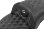 SADDLEMEN Roadsofa™ Extended Reach Seat - without Backrest - Lattice Stitch - Dark Gray Stitch - FL/FX '23-'24
