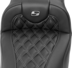 SADDLEMEN Roadsofa™ Extended Reach Seat - without Backrest - Lattice Stitch - Dark Gray Stitch - FL/FX '23-'24