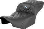 SADDLEMEN Roadsofa™ Extended Reach Seat - without Backrest - Lattice Stitch - Silver Stitch - FL/FX '23-'24