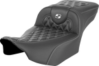 SADDLEMEN Roadsofa™ Extended Reach Seat - without Backrest - Lattice Stitch - White Stitch - FLTR/FLHX '23-'24