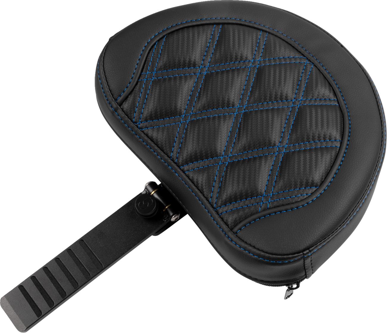 SADDLEMEN Roadsofa™ Extended Reach Seat - with Backrest - Lattice Stitch - Blue Stitch - FLTR/FLHX '23-'24
