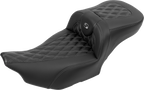 SADDLEMEN Roadsofa™ Extended Reach Seat - without Backrest - Lattice Stitch - Gray Stitch - FLTR/FLHX '23-'24