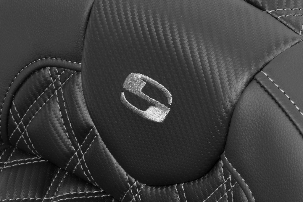 SADDLEMEN Roadsofa™ Extended Reach Seat - without Backrest - Lattice Stitch - Gray Stitch - FLTR/FLHX '23-'24