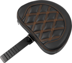 SADDLEMEN Roadsofa™ Extended Reach Seat - with Backrest - Lattice Stitch - Orange Stitch - FLTR/FLHX '23-'24