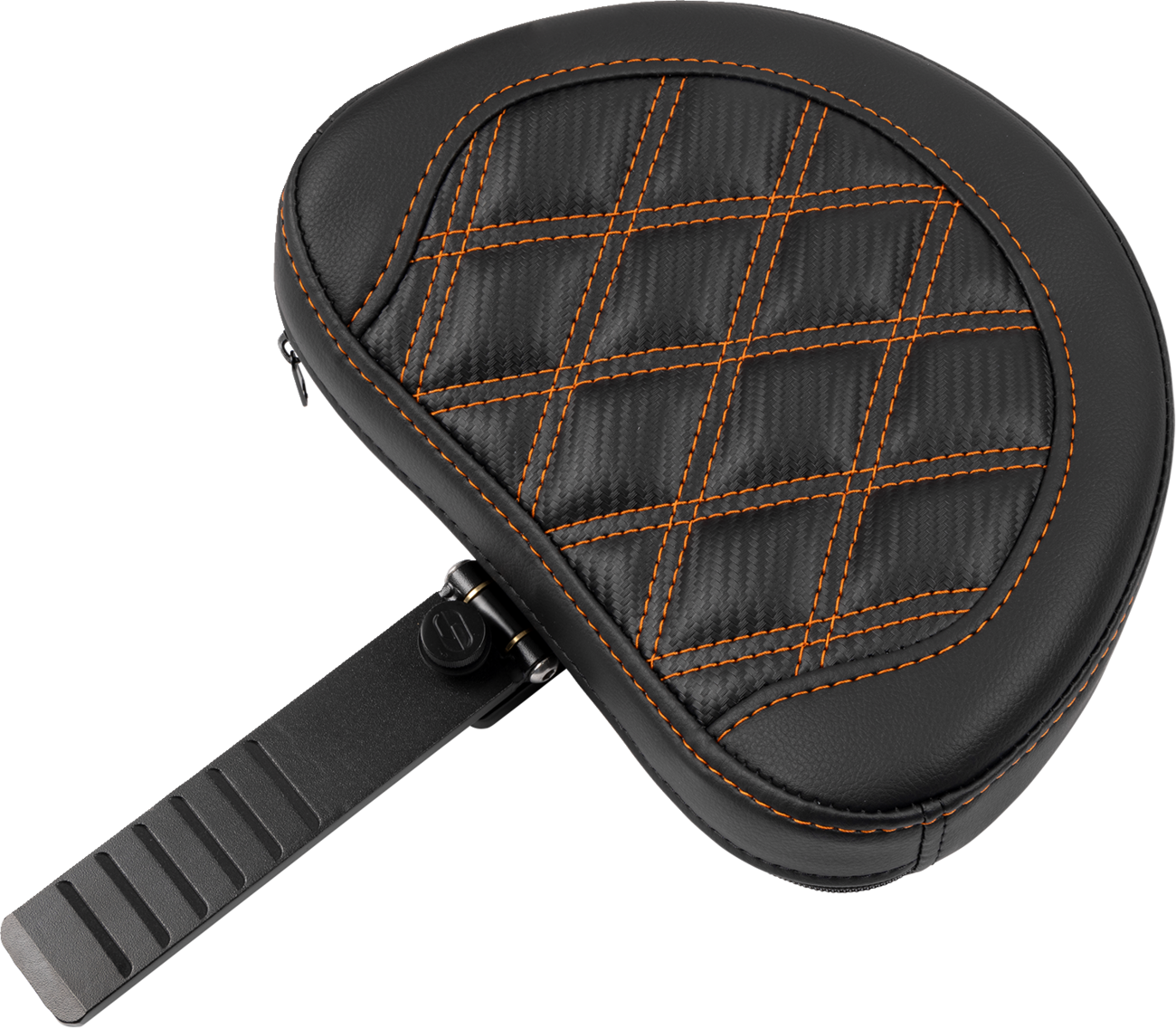 SADDLEMEN Roadsofa™ Extended Reach Seat - with Backrest - Lattice Stitch - Orange Stitch - FLTR/FLHX '23-'24