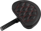 SADDLEMEN Roadsofa™ Extended Reach Seat - with Backrest - Lattice Stitch - Red Stitch - FLTR/FLHX '23-'24