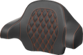 SADDLEMEN Tour-Pak® Backrest Pad - Lattice Stitch - Orange Stitch - FL '14-'24
