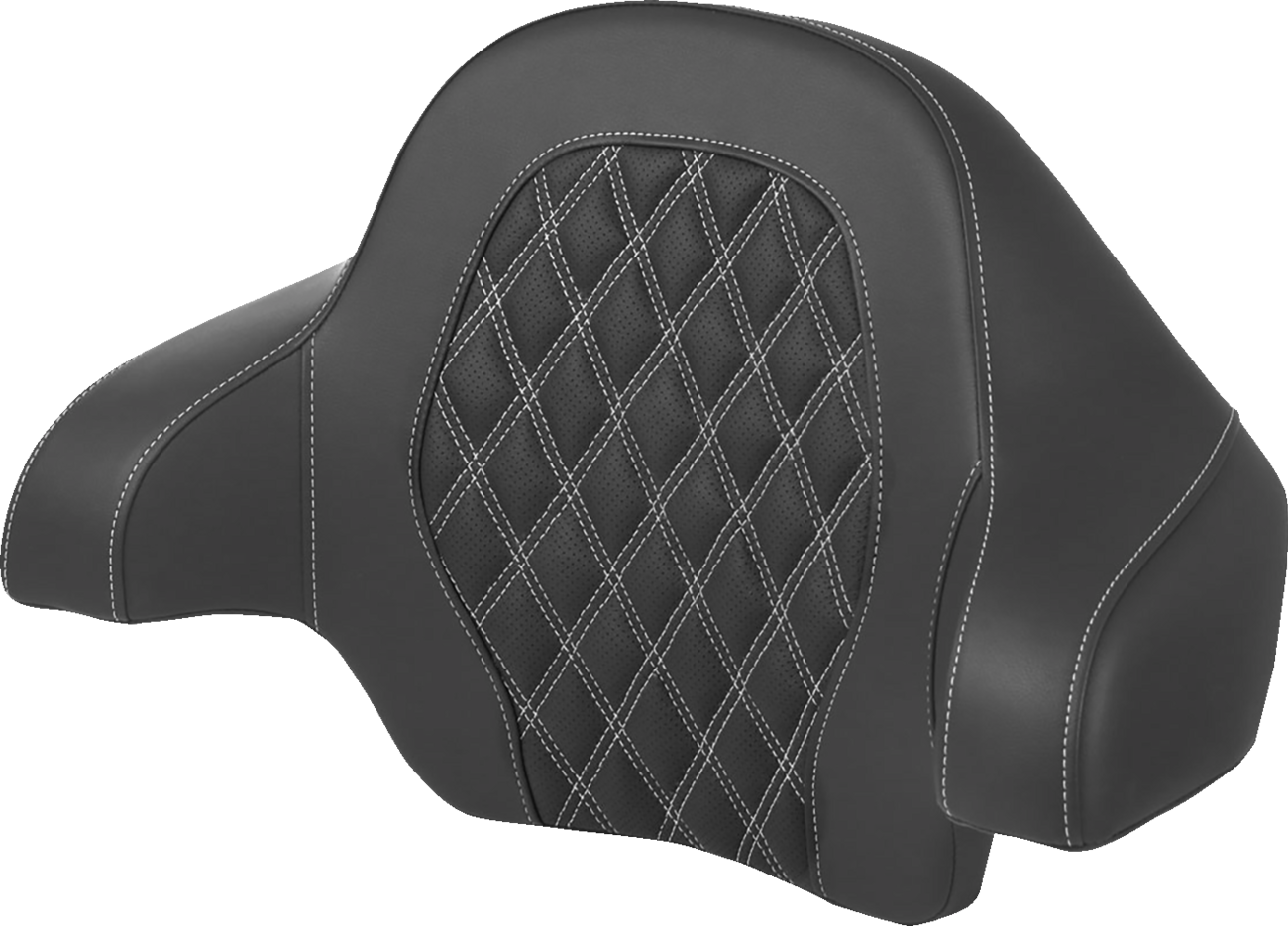 SADDLEMEN Tour-Pak® Backrest Pad - Lattice Stitch - White Stitch - FL '14-'24