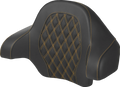 SADDLEMEN Tour-Pak® Backrest Pad - Lattice Stitch - Gold Stitch - FL '14-'24