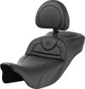 SADDLEMEN Roadsofa™ Extended Reach Seat - with Backrest - Tuck-n-Roll - FL '08-'24