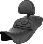 SADDLEMEN Roadsofa™ Extended Reach Seat - with Backrest - Tuck-n-Roll - FL '08-'24