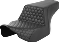 SADDLEMEN Step-Up Seat - Front Honeycomb - Black Stitching - FL '23-'24