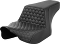 SADDLEMEN Step-Up Seat - Front Honeycomb - Gray Stitching - FL '23-'24