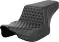 SADDLEMEN Step-Up Seat - Front Honeycomb - Silver Stitching - FL '23-'24