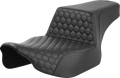 SADDLEMEN Step-Up Seat - Extended Reach - Front Honeycomb - Black Stitch - FL '23-'24