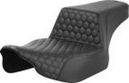 SADDLEMEN Step-Up Seat - Extended Reach - Front Honeycomb - Black Stitch - FL '23-'24
