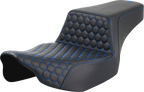SADDLEMEN Step-Up Seat - Extended Reach - Front Honeycomb - Blue Stitch - FL '23-'24