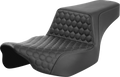 SADDLEMEN Step-Up Seat - Extended Reach - Front Honeycomb - Gray Stitch - FL '23-'24