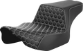 SADDLEMEN Step-Up Seat - Extended Reach - Front Honeycomb - White Stitch - FL '23-'24
