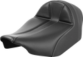 SADDLEMEN Dominator Solo Seat - Carbon Fiber w/ Silver Stitch - Extended Reach - FLT/FLH '23-'24