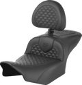 SADDLEMEN Roadsofa™ Seat - Dragon Scale Stitch - w/ Backrest - FLTR/FLHX '23-'25