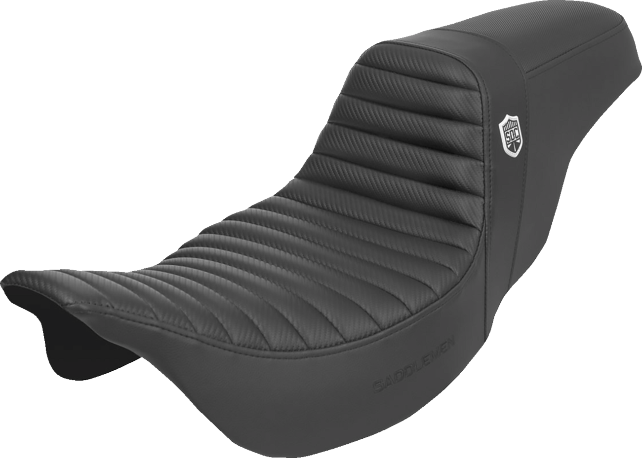 SADDLEMEN Pro Series SDC Performance Seat - w/o Backrest - Tuck-n-Roll/Carbon Fiber - Gripper - FL '08-'23