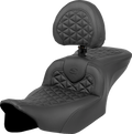 SADDLEMEN RoadSofa™ Tri Gripper Seat - Standard Reach - w/ Backrest - FLH/FLT '23-'24