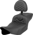 SADDLEMEN RoadSofa™ Tri Gripper Seat - Extended Reach - w/ Backrest - FLH/FLT '23-'24