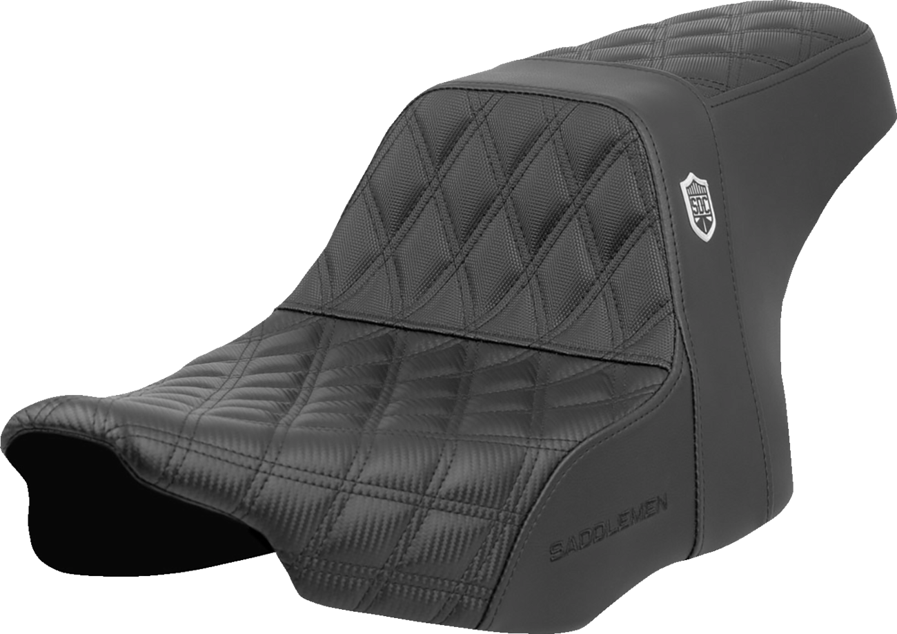 SADDLEMEN Pro Series SDC Performance Seat - Lattice Stitch - Gripper - w/o Backrest - FLH/FLT '23-'24