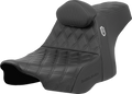 SADDLEMEN Pro Series SDC Performance Seat - Lattice Stitch - Gripper - w/ Backrest - FLH/FLT '23-'24
