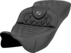 SADDLEMEN Roadsofa™ Extended Reach Seat - Lattice Stitch - Gray Stitch - without Backrest - FL '08-'23