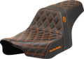 SADDLEMEN Pro Series SDC Performance Seat - Orange Stitching - w/o Backrest - FLT/FLH '23-'24