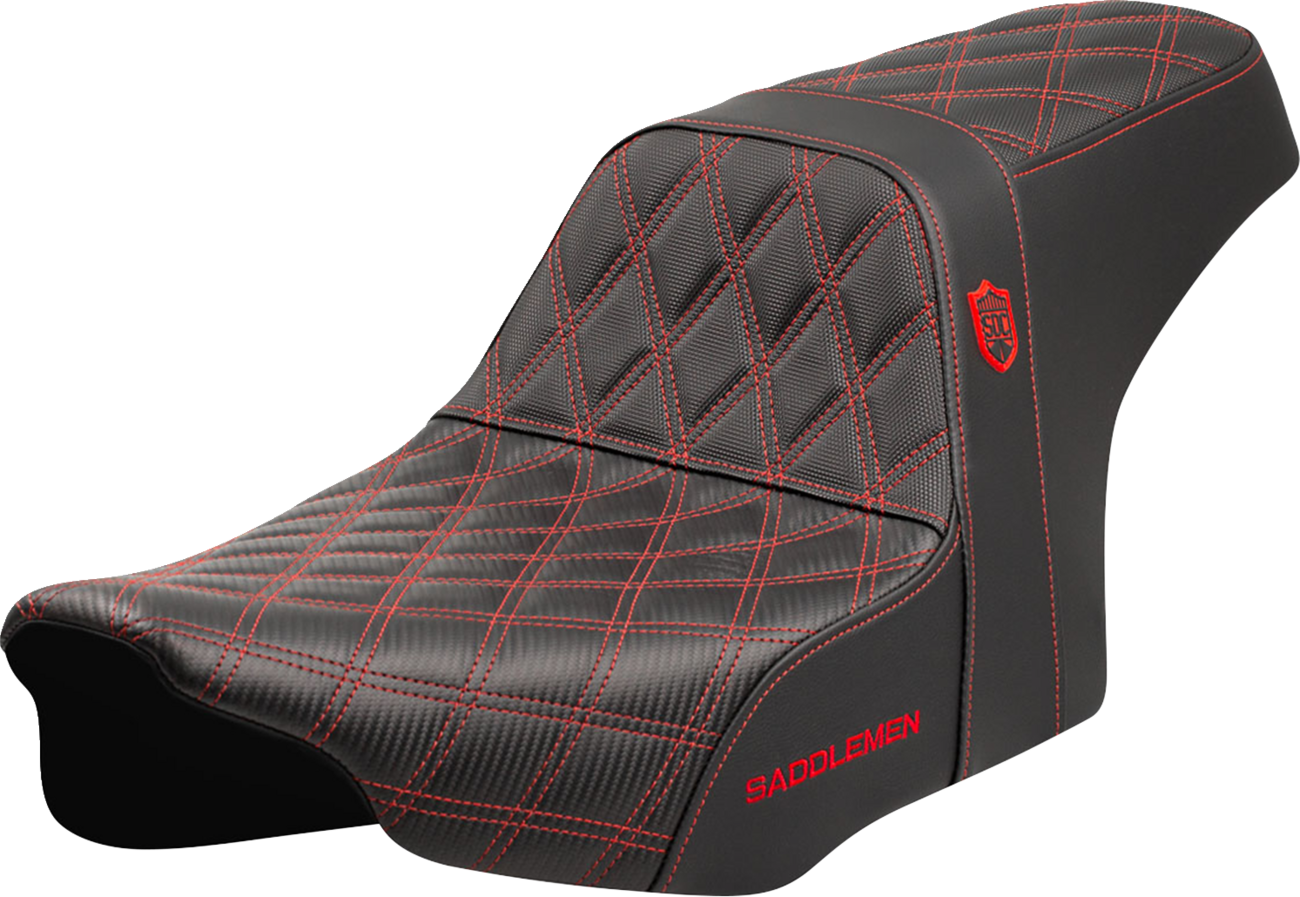 SADDLEMEN Pro Series SDC Performance Seat - Red Stitching - w/o Backrest - FLT/FLH '23-'24