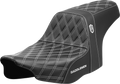 SADDLEMEN Pro Series SDC Performance Seat - White Stitching - w/o Backrest - FLT/FLH '23-'24