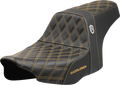SADDLEMEN Pro Series SDC Performance Seat - Gold Stitching - w/o Backrest - FLT/FLH '23-'24