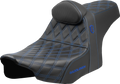 SADDLEMEN Pro Series SDC Performance Seat - Blue Stitching - w/ Backrest - FLT/FLH '23-'25