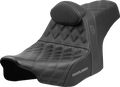 SADDLEMEN Pro Series SDC Performance Seat - Gray Stitching - w/ Backrest - FLT/FLH '23-'25