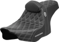 SADDLEMEN Pro Series SDC Performance Seat - Silver Stitching - w/ Backrest - FLT/FLH '23-'25