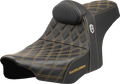 SADDLEMEN Pro Series SDC Performance Seat - Gold Stitching - w/ Backrest - FLT/FLH '23-'25