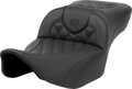 SADDLEMEN Heated RoadSofa™ Seat - Extended Reach - Lattice Stitch - w/o Backrest - FLT/FLH ’23-‘24