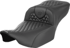 SADDLEMEN Heated RoadSofa™ Seat - Extended Reach - Honeycomb Stitch - w/o Backrest - FLT/FLH ’23-‘24