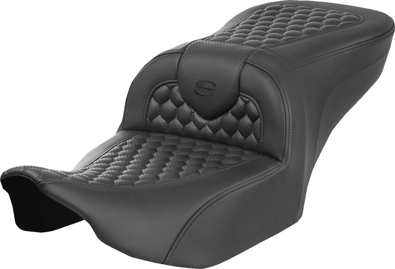 SADDLEMEN Heated RoadSofa™ Seat - Honeycomb Stitch - w/o Backrest - FLH/FLT '23-'24