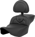 SADDLEMEN Heated RoadSofa™ Seat - Extended Reach - Smooth - w/ Backrest - FLT/FLH ’23-‘24