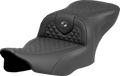 SADDLEMEN Roadsofa™ Seat - Dragon Scale Stitch - Dark Gray Stitch - w/o Backrest - FLTR/FLHX '23-'24