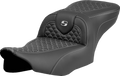 SADDLEMEN Roadsofa™ Seat - Dragon Scale Stitch - Silver Stitch - w/o Backrest - FLTR/FLHX '23-'24