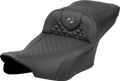 SADDLEMEN Roadsofa™ Extended Reach Seat - Dragon Scale Stitch - Dark Gray Stitch - w/o Backrest - FL '23-'24