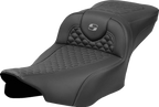 SADDLEMEN Roadsofa™ Extended Reach Seat - Dragon Scale Stitch - Dark Gray Stitch - w/o Backrest - FL '23-'24