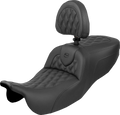 SADDLEMEN Roadsofa™ Seat - with Backrest - Lattice Stitch - FLRT/FLTRT '15-'25